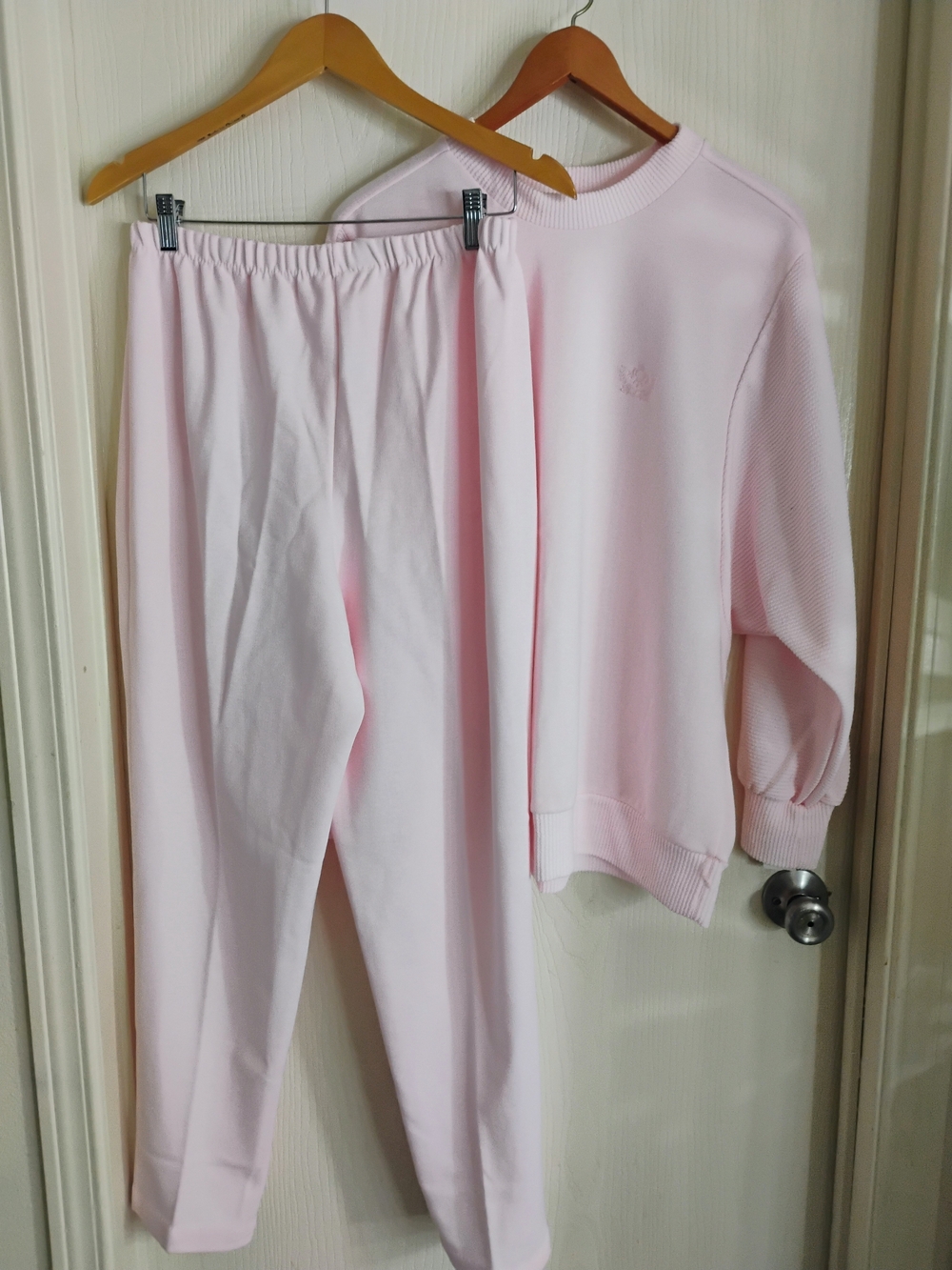 Cozy Light Pink Women’s Pajama Set - Long Sleeve Top & Elastic Waist Pants